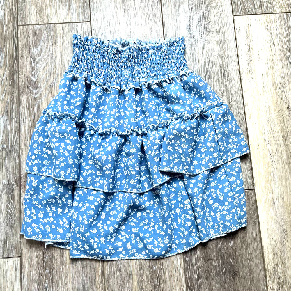 XS Ruffled skirt Shein Boho Floral